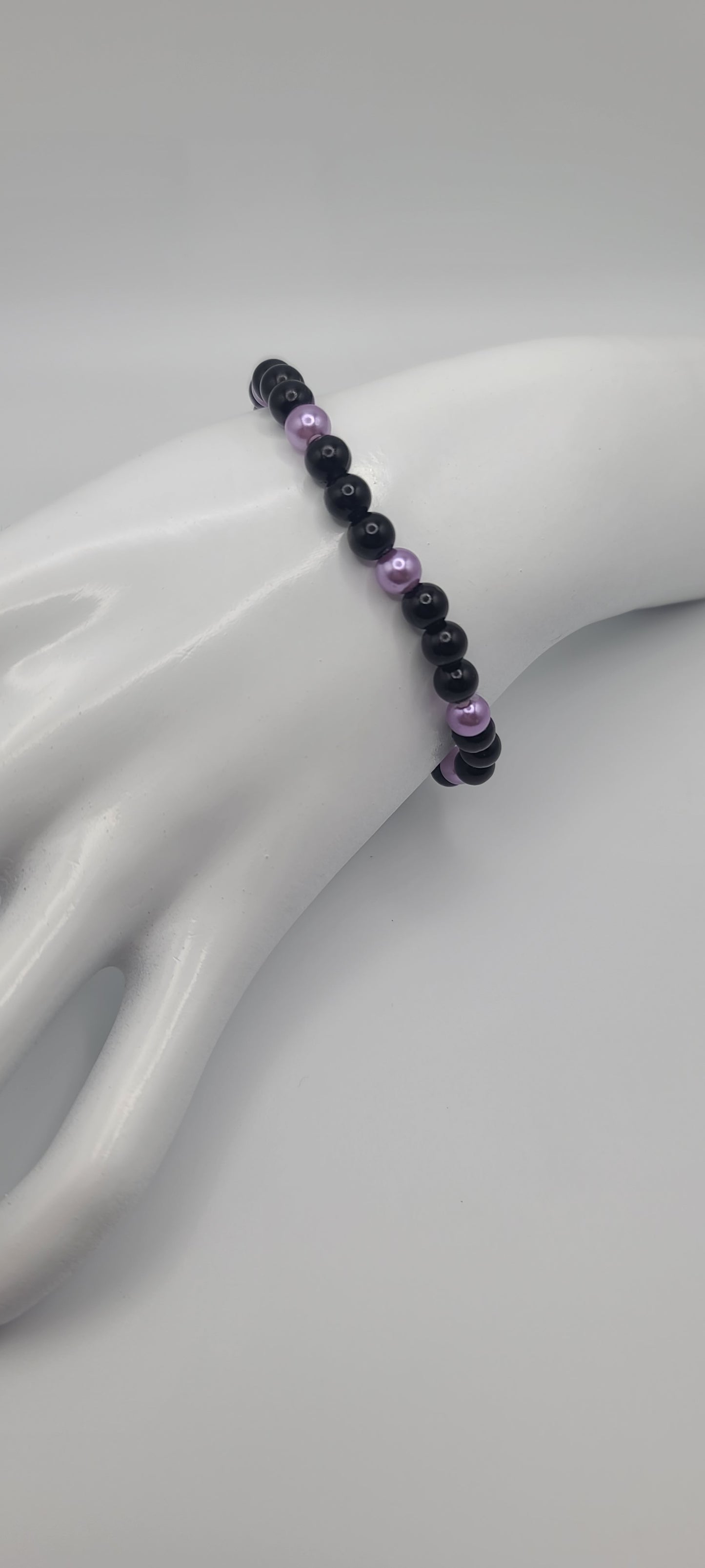 Gothic Skeleton Zombie Cat or Bat with Black and Pink or Purple Beads