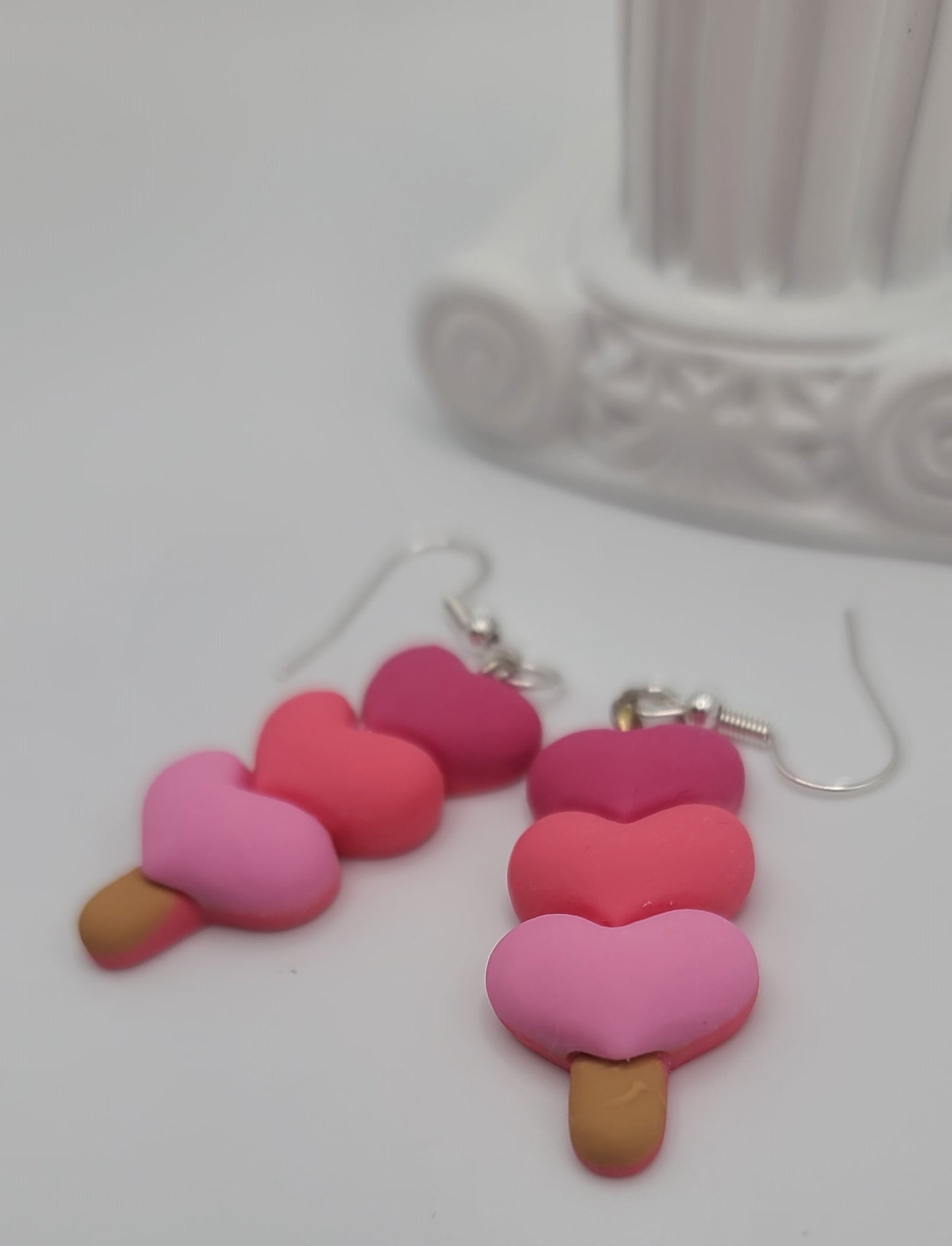 Kawaii Stacked Heart Candy Lollipop Popsicle Earrings