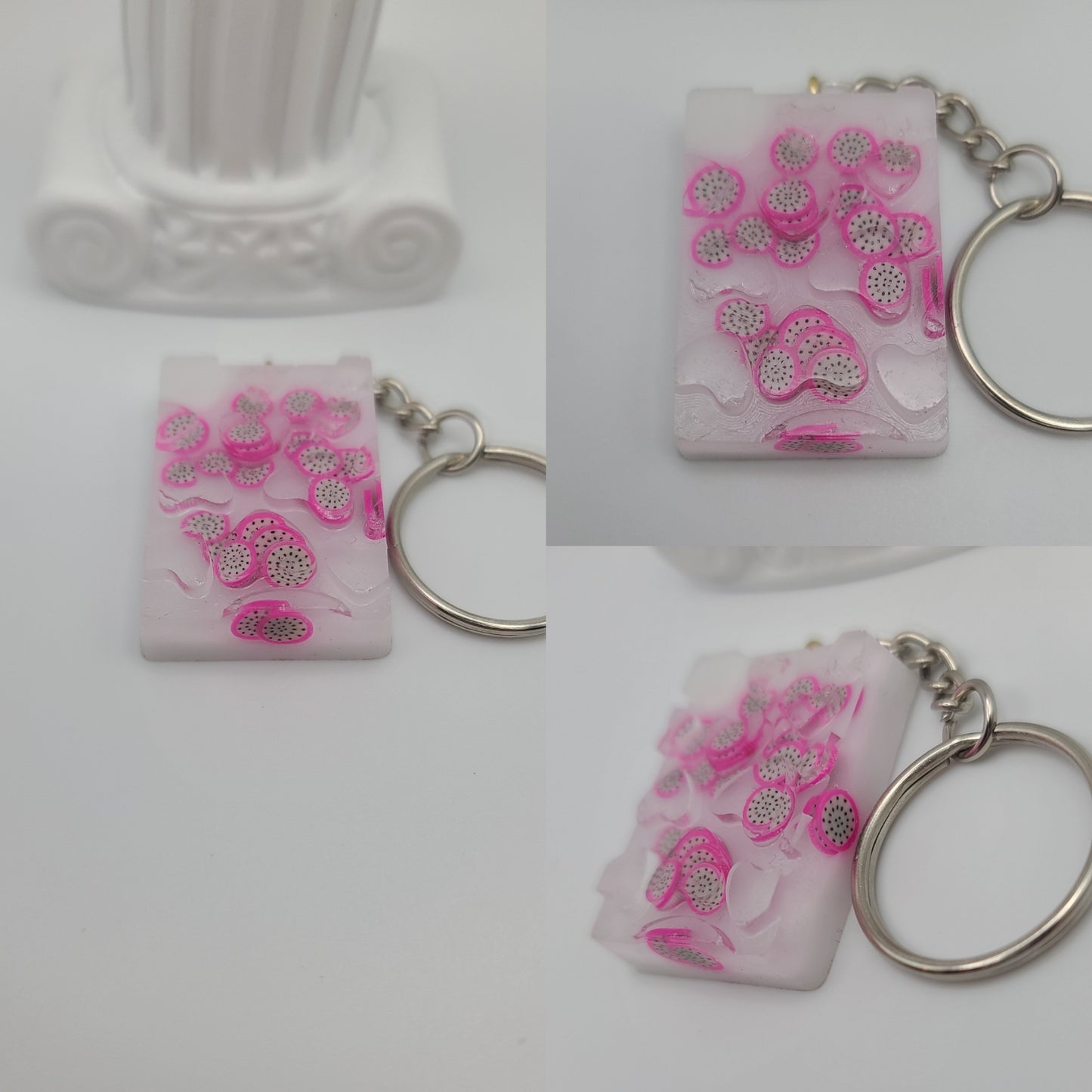 White Chocolate Bar with Fruit Keychain