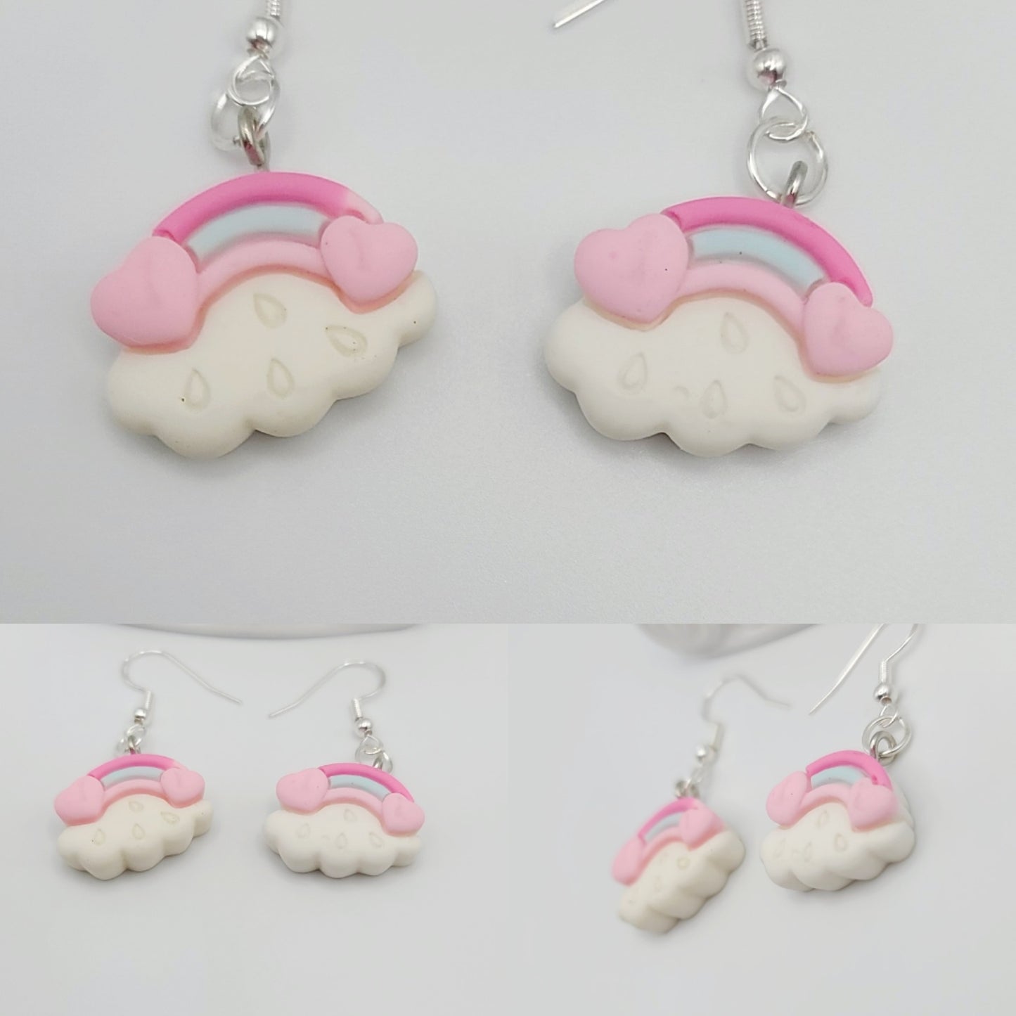Kawaii Pastel Rainbows and Clouds Earrings