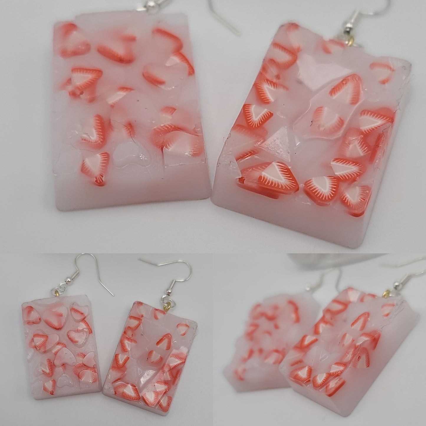 White Chocolate Bars with Fruit Earrings