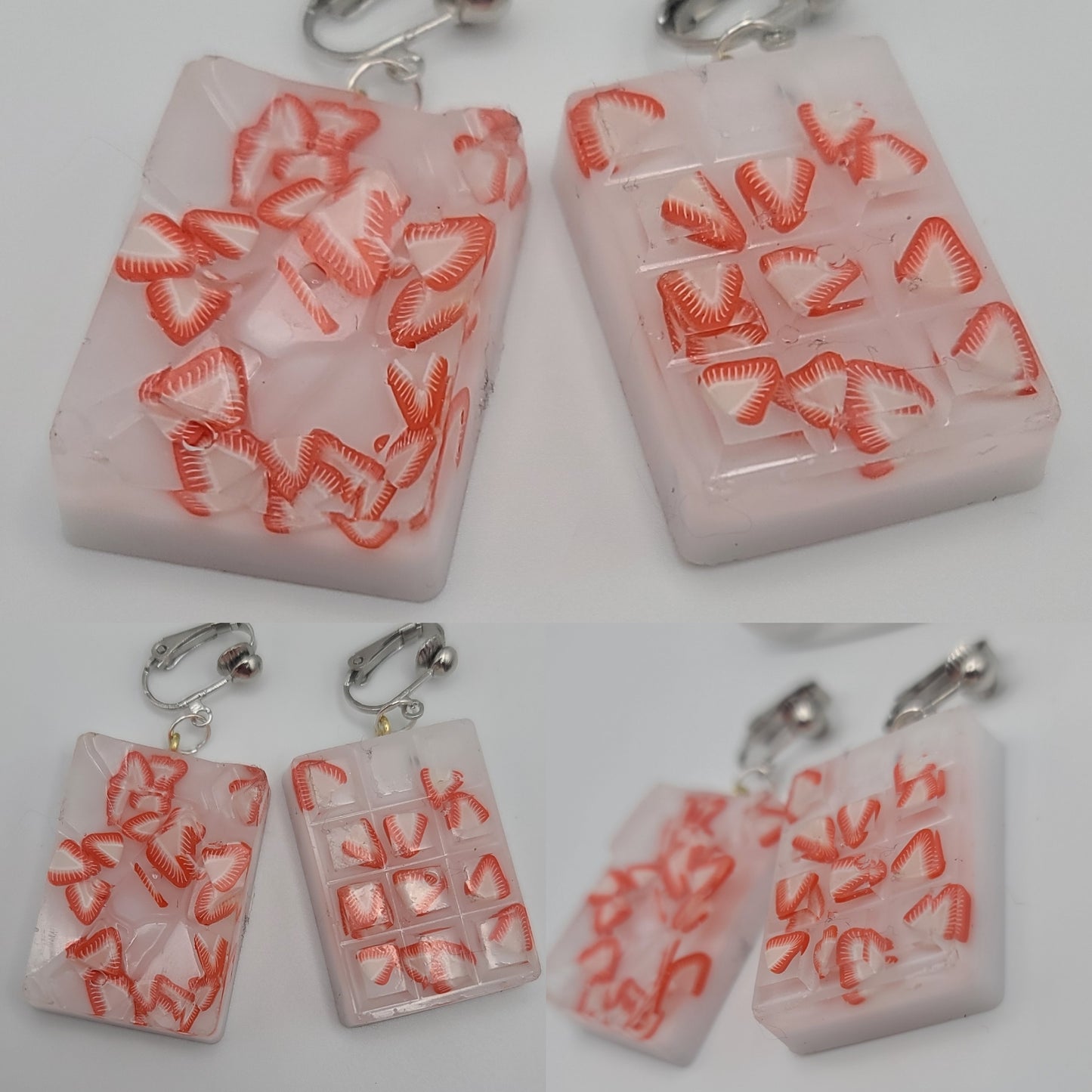 White Chocolate Bars with Fruit Earrings