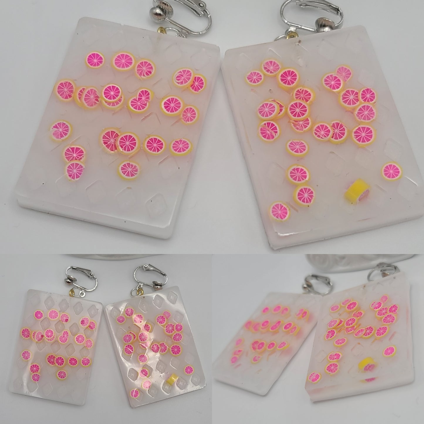 White Chocolate Bars with Fruit Earrings