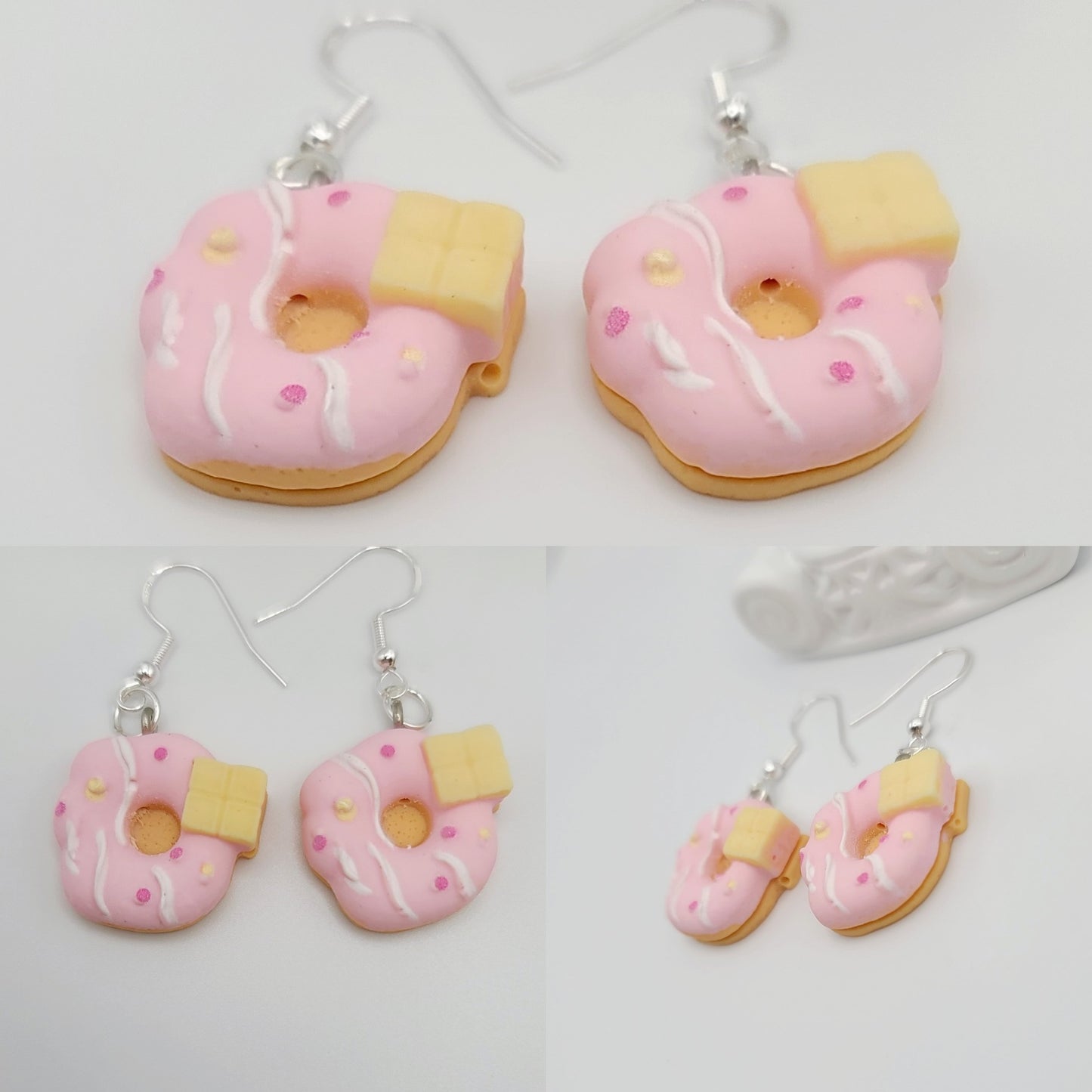 Pink Artesian Donut Earrings